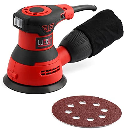 LUCKUT Random Orbit Sander, Variable Speed 5-Inch, 3.0Amp Electric Random Orbital Sander,7000-14000 RPM 6 Variable Speeds Sander Machine, Dust Collection Bag for Woodworking, Sanding, Polishing