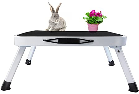 Escalera plegable de acero, taburete de un escalón, escalera pequeña portátil ligera para el hogar con almohadillas antideslizantes, plataforma multiusos, escaleras de cocina, capacidad de 150 kg, 4