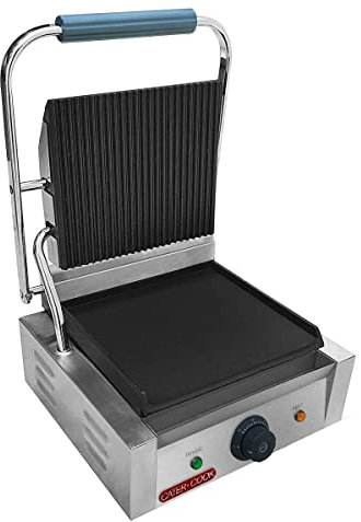 Cater-Cook CK8015 Single Contact Grill - Ribbed Top & Flat Bottom