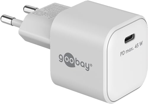 USB-C PD Schnellladegerät 45W - Handy Ladegerät - Netzstecker USB-C - weiß | Power Delivery, Smartphones, Apple iPhone, Samsung, Xiaomi, LG, Huawei, Acer, HP, Fujitsu, Razer, GaN-Technologie