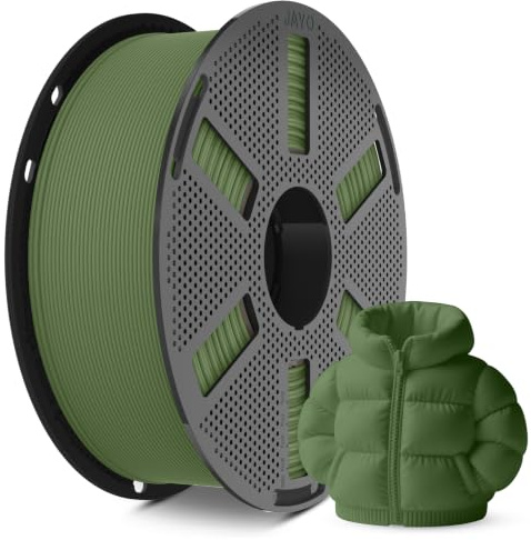 JAYO Filamento PLA Matte 1.75 mm per Stampante 3D, Precisione Dimensionale +/- 0,03 mm, Bobina da 1,1 kg (2,42 libbre), 363 Metri, Verde Oliva