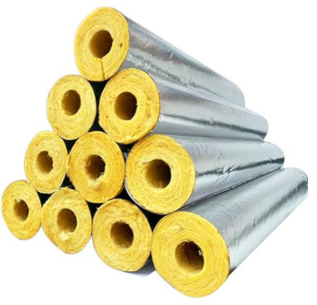 Glasfaser-Rohrisolierung, Glaswolle, feuerbeständig, Hochtemperatur-Dampfrohr-Isolationsmaterial, 76 x 50 mm, 10 Stück