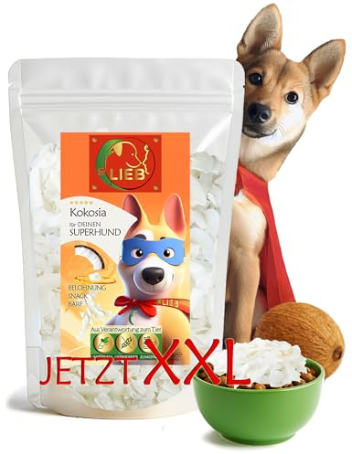 100% Kokos Floh und Zeckenschutz Hundeleckerli, Entwurmend, FELLGLANZ, getreidefreie Leckerchen, Kokoschips, natürliches Kokosöl, gesunder Snack