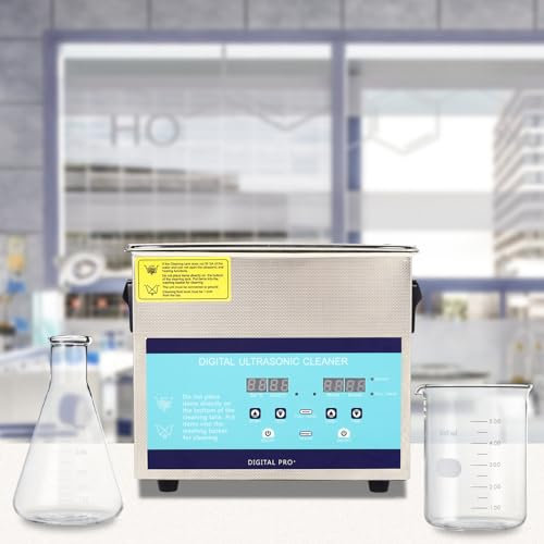 3.2L Ultraschall-Reinigungsmaschine, professionelle Ultraschall-Reinigungsmaschine aus Edelstahl, Ultraschall-Reiniger kann Schmuck, Uhren, Gläser, Geschirr, zahnmedizinische Geräte, Milchflaschen