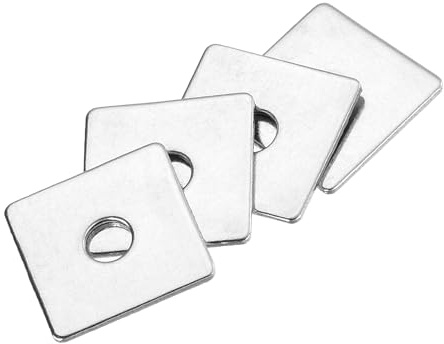 sourcing map 50 arandelas cuadradas M4 x 16 x 1 mm de acero inoxidable 304, juntas espaciadoras planas para cierre de hardware