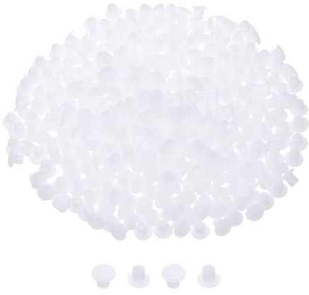 sourcing map 350Pcs Plastic Hole Plugs Screw Cap Covers, 5mm(3/16) Decoration Tapping Screw Cover, Furniture Screw Cover for Cabinet, Bookcase, White