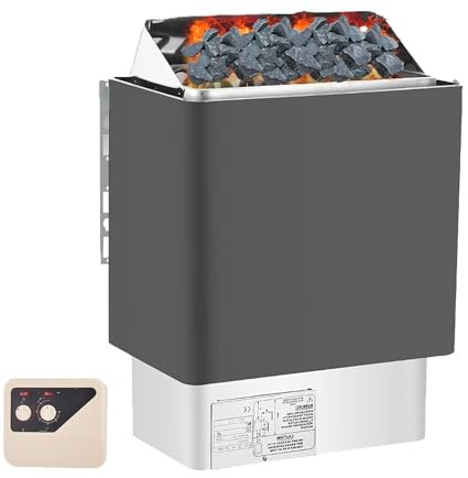 Electric Sauna Heater,SPA Dry Steam Bath Heater,Sauna Oven,Stainless Steel 3-9 Kw External Sauna Control with Time Delay Sauna Technology Set, Supports Body Detox(4.5KW)