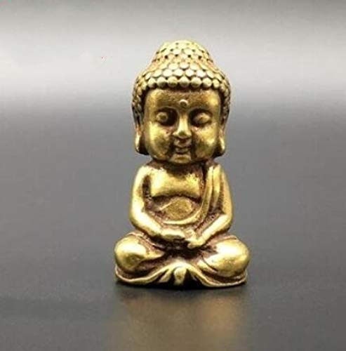 Statue, atemberaubende Hausgarten-Ornament, Skulptur, Dekoration, Sammlerfiguren, Figur, Tierstatue, Ornamente, reines massives Messing, Baby-Buddh-Mini-Buddha, Shakyamuni, kleines Ornament, Bronze-Bu