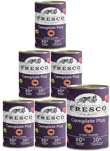 FRESCO Dog NassBarf Rind 6 x 800g | Hundefutter Nass getreidefrei | 80% Frischfleisch & Mono-Protein | Hochwertiges Nassfutter für Hunde ohne künstliche Zusätze | Aus Deutschland