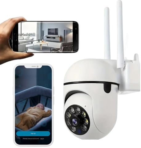 Camara de Seguridad Profesional | Full HD 1080P, visión Nocturna, cámara deteccion Movimiento, Notificaciones Tiempo Real, Admite Tarjeta SD, Control Remoto App movil,Compatible Alexa