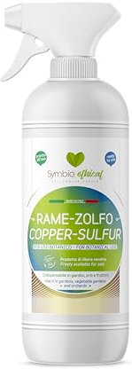 SYMBIOETHICAL RAME E ZOLFO SPRAY - 750ml pronto all'uso con Rame, Zolfo e microelementi come Zinco e Manganese per ingiallimenti fogliari e macchie brune