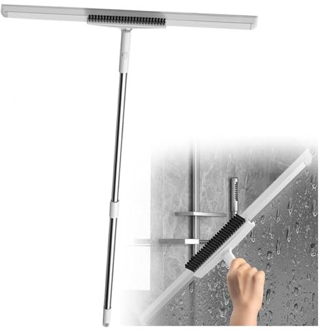 RYJYQYX Scopa Magica a Spatola, Multifunzione con Manico Lungo 125cm Scopa in Silicone per La Pulizia dei Pavimenti, Tira Acqua per Vetri per Pavimenti Lisci,Tappeti,Finestre