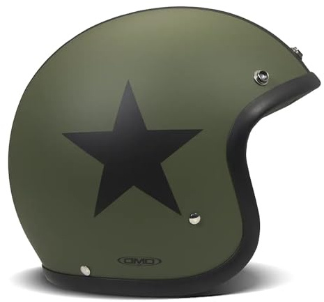 DMD Jet Retro Star Green Helm, Erwachsene, Unisex, Militärgrün, Größe S