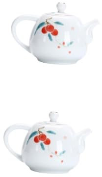 Cabilock 2pcs Ceramic Kettle Porcelain Teapot Infuser Royal Pot Vintage Tea Pot Tea Kettle for Party Serving Home