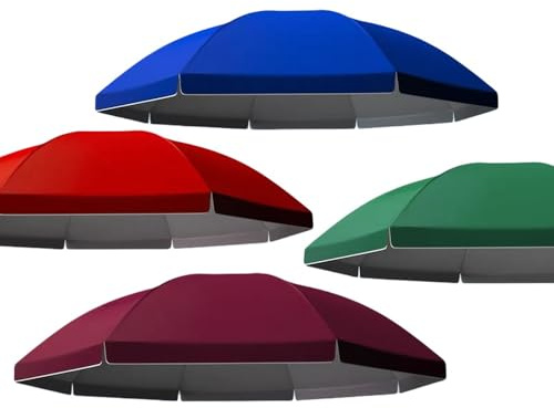 RTVGNSZSJL Rechange pour Parasol Rond 8 Baleines 10 Baleines Parasol De Jardin 180cm 200cm Toile De Rechange D'extérieur pour Terrasse, Plage, Cour(Burgundy,200cm/6.5ft-8 Ribs)