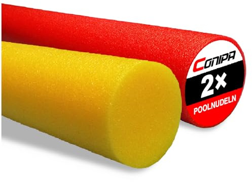 Conipa® - 2 x Schwimmnudeln im Set (160 x 7 cm) Kinder & Erwachsene (aus Schaumstoff) - Poolnudel & Pool-Spielzeug Set ab 3-10 Jahre (Made IN Europe) - Pool Wassernudel & Pool-Nudel