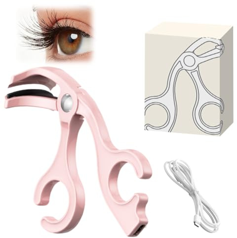 RANJIMA Beheizte Wimpernzange Elektrisch, Wimpernzange Beheizbar, Schnelles Aufheizen Wimpern Curler, Make-up Werkzeuge, Kein Kneifen Oder Ziehen für alle Wimpern, Schneller, Lang Lasting Guter Makeup