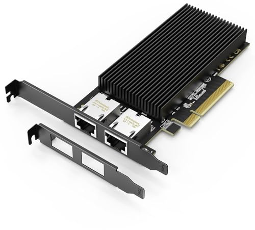 10G Dual RJ45 Port PCI-E Network Card, with X540 Controller, Gigaplus X540-T2 10Gb Ethernet Adapter with 2 * 10Gbe NIC, Support Windows/Linux/ESX Servers