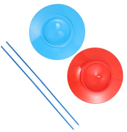 Kisangel 2stücke Jonglierteller mit Stäben Drehteller für Anfänger Weicher Geeignet für Zirkus und Hobby Robustes Material