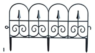 Lot de 5 panneaux décoratifs de clôture de jardin – 33,3 x 57,1 cm en ABS pour parterres de fleurs, cour et espaces extérieurs (noir)