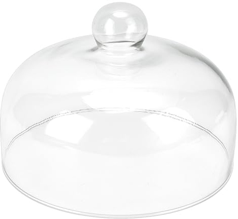 WADORN 9.1 Zoll Glas Kuchenglocke Durchsichtig Rund Display Abdeckung Deckel Transparenter Tortenständer Vielseitige Servierplatte Für Geburtstag Hochzeit Weihnachten Party Tisch Dessert (23.7x18cm)