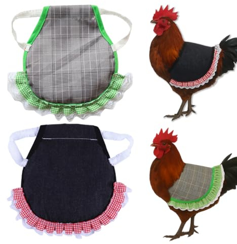 HABNI 2 Stück Hühnersattel, Huhn Weste, Schutzschürze Wasserdicht Hühnerbekleidung, Atmungsaktive Verschleißfester Hühnersattelschürze, Für Geflügelstall Und Hühnerhaltung, Für Kleine, Mittelgroße Hüh
