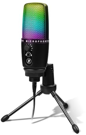 ALCXAZS Microphone à condensateur Filaire USB Microphone antibruit de Conversation vidéo avec trépied équipement d'enregistrement Audio réglable