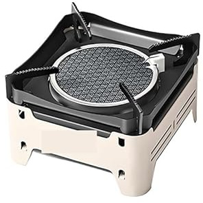 Fornello a gas da esterno, fornello cucina portatile, di emergenza campeggio con accensione elettronica for giardino, picnic, barbecue(Grey)