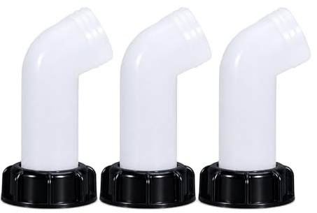 3er-Set IBC Auslaufhahn, S60x6 Grobgewinde mit 135° Ablauf | IBC Wasserhahn Regenfass Gartenbewässerung Container Zubehör