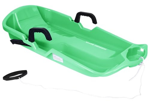 Slippery Racer Downhill Thunder Kids Snow Sled, Green
