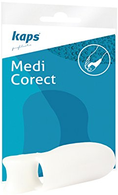 Kaps Hallux Valgus Zehenspreizer mit Zehenschutzkappe, BPA Frei, Super weich dank Soft Silikon Gel, Transparent, Universalgröße, Medi Corect