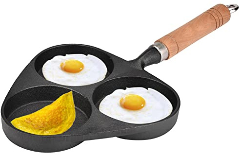 Wifehelper Poêle À Oeufs3 Omelette en Fonte Burger Oeuf sur Le Plat À Frire Casserole à Crêpes Poêle À Frire Cuisine Outil