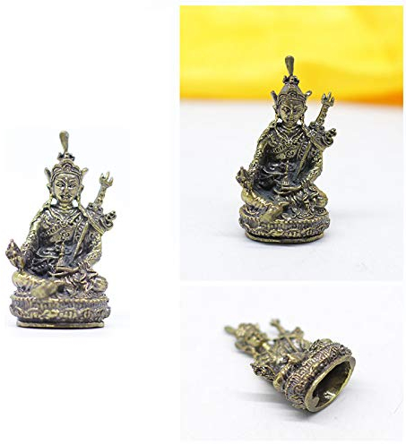 Gandhanra 13 tipos de figuras de Buda Tántrica Tibetana de 2 pulgadas, talladas a mano de Nepal, aspecto de latón antiguo, amuleto de la colección superior, (Padmasambhava(Lotus Born))