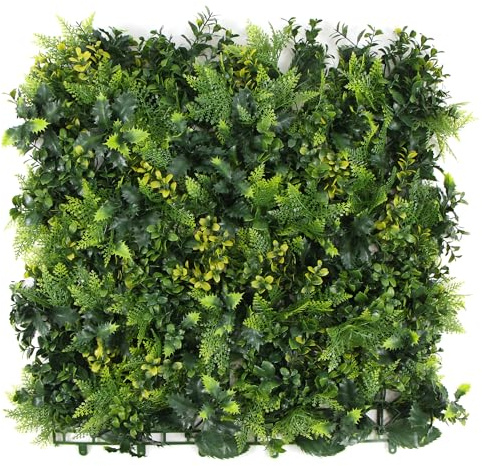 ULAND FernLeaf Deluxe 12 Pack 20x20 Fern Wall Panels | Dense fern and holly leaf design with UV resistant PE material for privacy fences, garden walls and outdoor decor.
