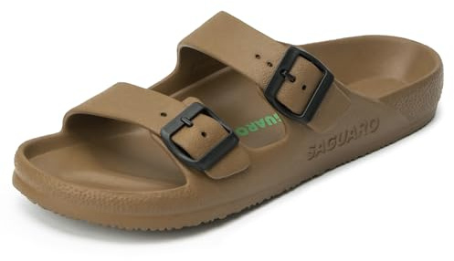 SAGUARO Strandtofflor herr EVA utomhus mules träskor lätta sommar dam 37–47 EU, Brun, 44 EU