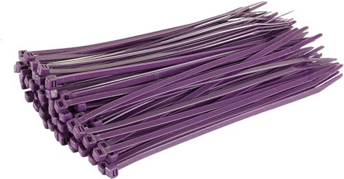 Cable Ties Purple 100mm 200mm 300mm 370mm Nylon Plastic Zip Ties (50, 370mm x 4.8mm)