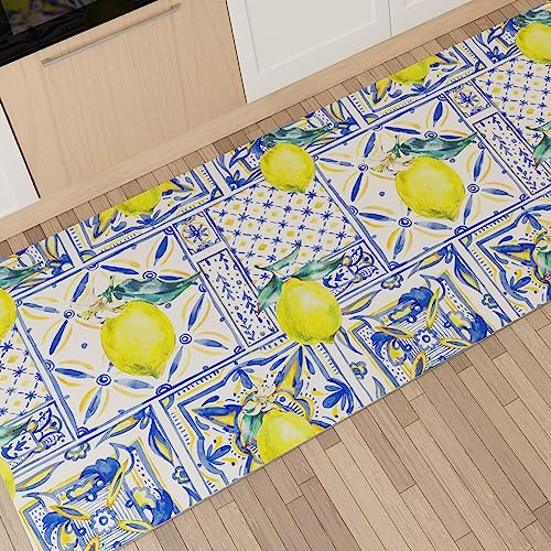 PETTI Artigiani Italiani - Köksmatta löpare kök halkfri och tvättbar 52 x 240 cm Vietri design 01 100% tillverkad i Italien