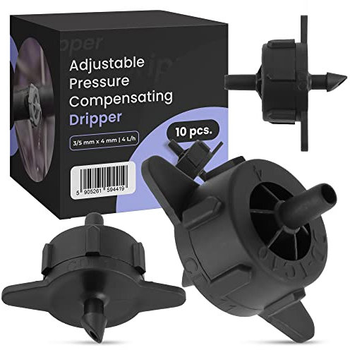 10x Micro Sprinkler Druckausgleich 4L/h Drip Microbewässerung Tropfer Endtropfer Wassertropfer Zubehör für Bewässerungssysteme Sprinkleranlage Garten Bewässerungstropfer Druckkompensierender