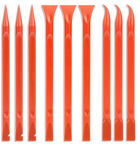 9 Pieces Plastic Scraper, No-Scratch Paint Scraper Tool Portable Car Crevice Cleaning Tool Multi-use Kitchen Scraper Small Sticker Remover for Tight Spaces, Crevices, Food, Labels, Oil Stains, Dirt