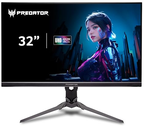 Acer Predator XB323QKV4 Gaming Monitor 80 cm (31,5) - 4K UHD, Panel IPS de Splendor ágil, HDMI, DisplayPort, Audio, Pivote [Clase energética F] (UM.JX3401)