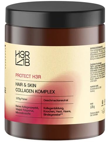 H3R LAB Hair & Skin Collagen Komplex Pulver – Kollagen mit Biotin, Zink & Vitamin C | Beauty Komplex für Haut, Haare & Nägel |120 g