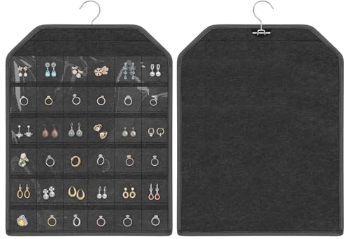 EEEKit Hängender Ohrring Organizer, 36 Fächer Ohrringe Schmuck Aufbewahrung, Wand Pin Display Organizer für Anstecknadeln Ring