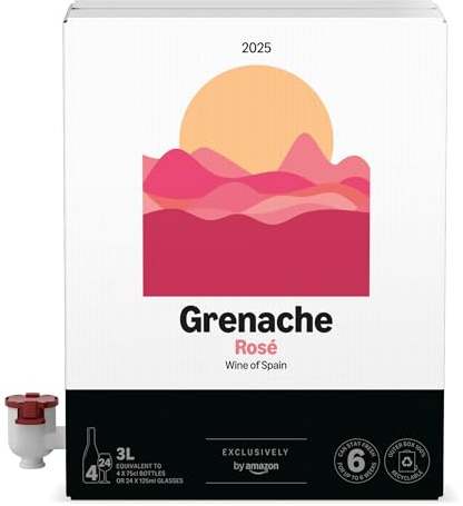 by Amazon Grenache Rose Wine, 3L Bag in a Box, 1 Pack