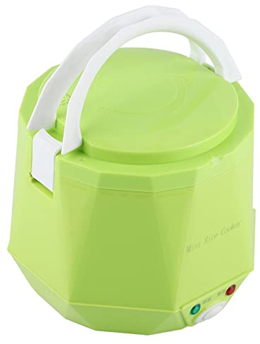 BONKZEBU Olla Arrocera Eléctrica Vaporera de Alimentos Portátil Multifuncional 24V 140W 1,6 L para Camión, Hogar, Oficina, Material PP de Calidad Alimentaria (Verde)