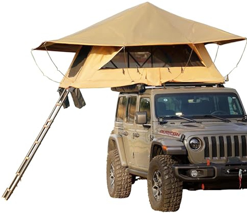 EinParts Dachzelt EPTENT03, 239x160x124 cm, Polyester Oxford 420D, 2-3 Personen, Wasserdicht, UV50+, inkl. Matratze 50 mm und Teleskopleiter