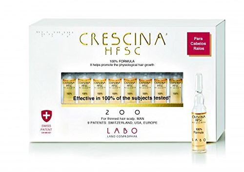 Crescina - HFSC - Tratamiento para el crecimiento del cabello y del cuero cabelludo, para hombre, 20 ampollas