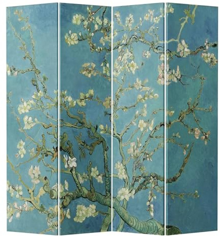 Fine Asianliving Paravent Raumteiler Spanische Wand L160xH180cm Beidseitig Trennwand Room Divider Raumtrenner Bedruckte Canvas Sichtschutz Leinwand Doppelseitig