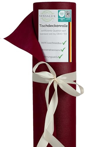 Sensalux Nature Tischdeckenrolle, Tischtuch, Vlies, CO²-neutrale Produktion, Ihr grüner Fußabdruck - 1,18m x 25m Beere