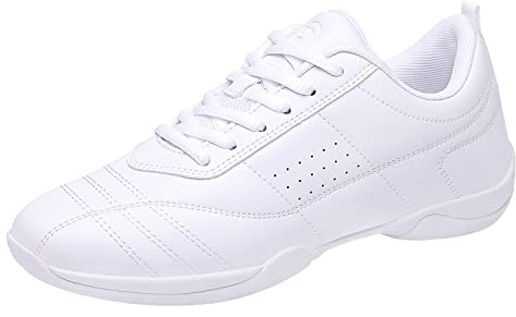 DADAWEN Damen Cheerleading Schuhe Mädchen Sneaker,Weiß,40 EU