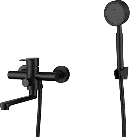 HomeLava Badewannenarmatur Wannenarmatur mit Handbrause Wasserhahn Badewanne Armatur Dusche 304 Edelstahl Schwarz Mischbatterie Wannenmischer Duscharmatur für Bad Badezimmer Dusche
